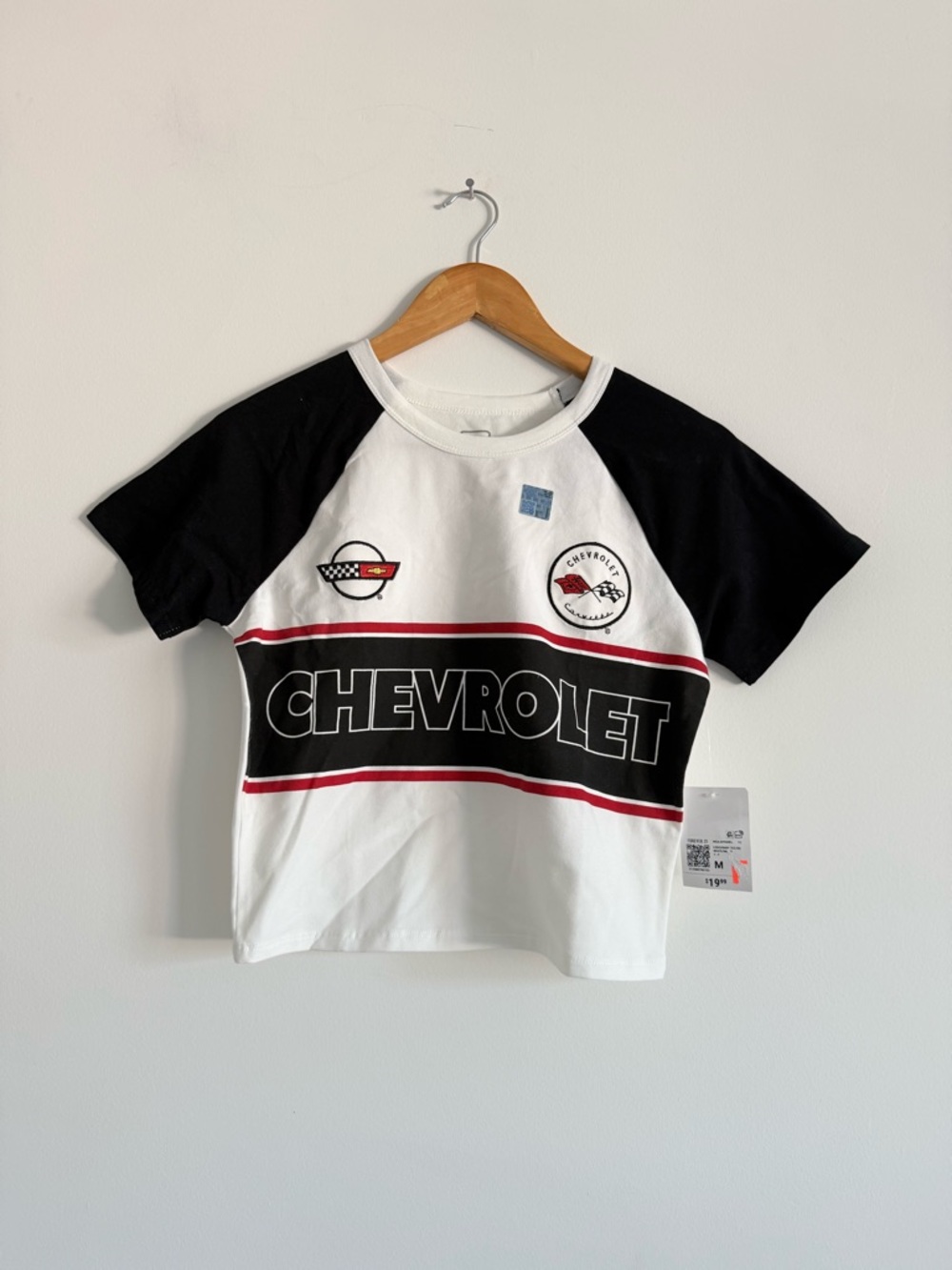 F21 crop top racing baby tee